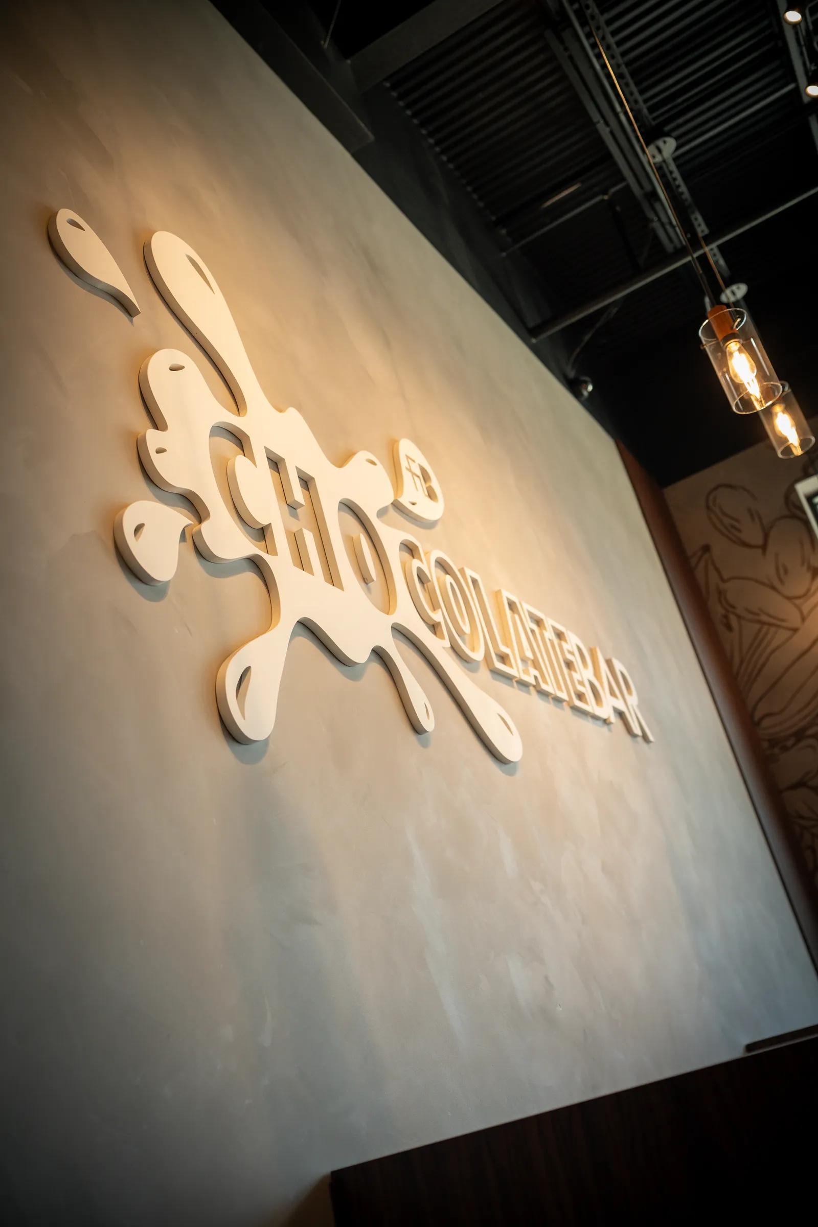 The ChocolateBar logo on the wall of the Jacksonville store